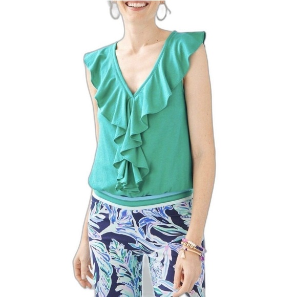Lilly Pulitzer Tops - *NWT* Lilly Pulitzer Women’s S Bright Agate Green Caliana Sleeveless Bodysuit